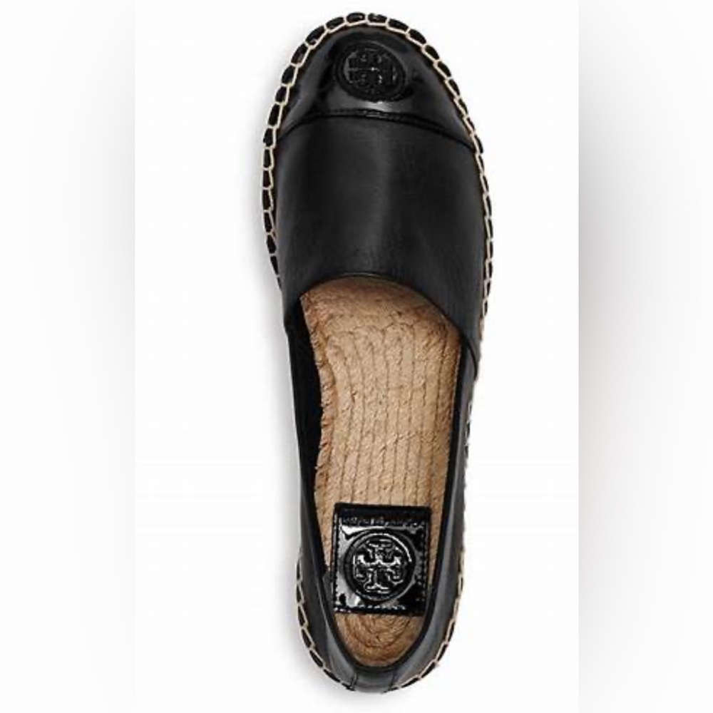 TORY BURCH COLOR BLOCK FLAT ESPADRILLE IN BLACK SIZE 9.5